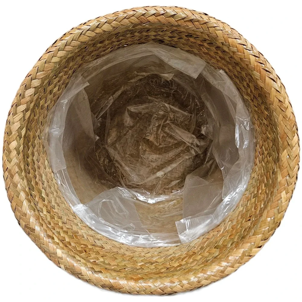 Set of‎ 3 Woven Baskets Natural Bamboo Seagrass Storage/Waste Baskets Pot Covers